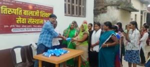 Tirupati Balaji Shikshan Seva Sansthan distributing sanitary pads and promoting menstrual hygiene awareness among school girls in Nagra Ballia